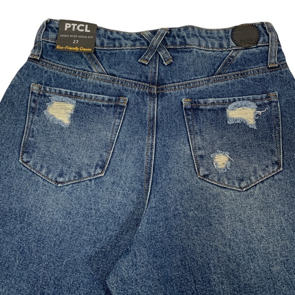 PTCL High Rise Mom Fit | Distressed Denim Jeans - Picture 4 of 7